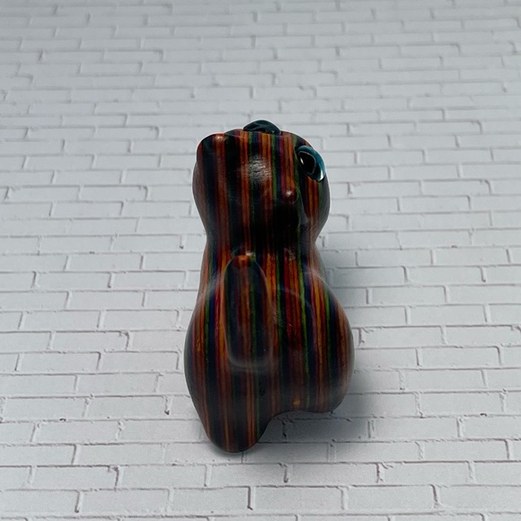 Multicolor wood cat carving - Picture 8 of 12